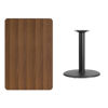 30'' x 45'' Rectangular Walnut Laminate Table Top with 24'' Round Table Height Base XU-WALTB-3045-TR24-GG