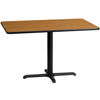 30'' x 48'' Rectangular Natural Laminate Table Top with 23.5'' x 29.5'' Table Height Base XU-NATTB-3048-T2230-GG