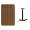 30'' x 48'' Rectangular Walnut Laminate Table Top with 23.5'' x 29.5'' Table Height Base XU-WALTB-3048-T2230-GG