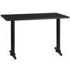 30'' x 48'' Rectangular Black Laminate Table Top with 5'' x 22'' Table Height Bases XU-BLKTB-3048-T0522-GG