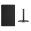 30'' x 48'' Rectangular Black Laminate Table Top with 24'' Round Table Height Base XU-BLKTB-3048-TR24-GG
