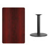 30'' x 48'' Rectangular Mahogany Laminate Table Top with 24'' Round Table Height Base XU-MAHTB-3048-TR24-GG