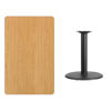 30'' x 48'' Rectangular Natural Laminate Table Top with 24'' Round Table Height Base XU-NATTB-3048-TR24-GG