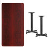 30'' x 60'' Rectangular Mahogany Laminate Table Top with 22'' x 22'' Table Height Bases XU-MAHTB-3060-T2222-GG