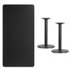 30'' x 60'' Rectangular Black Laminate Table Top with 18'' Round Table Height Bases XU-BLKTB-3060-TR18-GG