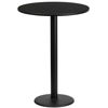 24'' Round Black Laminate Table Top with 18'' Round Bar Height Table Base XU-RD-24-BLKTB-TR18B-GG