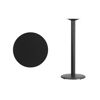 24'' Round Black Laminate Table Top with 18'' Round Bar Height Table Base XU-RD-24-BLKTB-TR18B-GG
