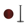 24'' Round Mahogany Laminate Table Top with 18'' Round Bar Height Table Base XU-RD-24-MAHTB-TR18B-GG