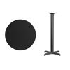30'' Round Black Laminate Table Top with 22'' x 22'' Bar Height Table Base XU-RD-30-BLKTB-T2222B-GG