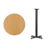 30'' Round Natural Laminate Table Top with 22'' x 22'' Bar Height Table Base XU-RD-30-NATTB-T2222B-GG