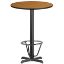 30'' Round Natural Laminate Table Top with 22'' x 22'' Bar Height Table Base and Foot Ring XU-RD-30-NATTB-T2222B-3CFR-GG