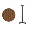 30'' Round Walnut Laminate Table Top with 22'' x 22'' Bar Height Table Base XU-RD-30-WALTB-T2222B-GG