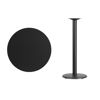 30'' Round Black Laminate Table Top with 18'' Round Bar Height Table Base XU-RD-30-BLKTB-TR18B-GG