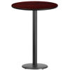 30'' Round Mahogany Laminate Table Top with 18'' Round Bar Height Table Base XU-RD-30-MAHTB-TR18B-GG