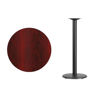 30'' Round Mahogany Laminate Table Top with 18'' Round Bar Height Table Base XU-RD-30-MAHTB-TR18B-GG