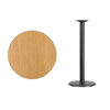 30'' Round Natural Laminate Table Top with 18'' Round Bar Height Table Base XU-RD-30-NATTB-TR18B-GG 