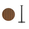 30'' Round Walnut Laminate Table Top with 18'' Round Bar Height Table Base XU-RD-30-WALTB-TR18B-GG