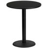 36'' Round Black Laminate Table Top with 24'' Round Bar Height Table Base XU-RD-36-BLKTB-TR24B-GG