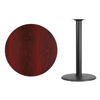 36'' Round Mahogany Laminate Table Top with 24'' Round Bar Height Table Base XU-RD-36-MAHTB-TR24B-GG