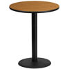 36'' Round Natural Laminate Table Top with 24'' Round Bar Height Table Base XU-RD-36-NATTB-TR24B-GG