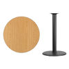 36'' Round Natural Laminate Table Top with 24'' Round Bar Height Table Base XU-RD-36-NATTB-TR24B-GG