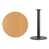 36'' Round Natural Laminate Table Top with 24'' Round Bar Height Table Base XU-RD-36-NATTB-TR24B-GG