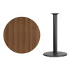 36'' Round Walnut Laminate Table Top with 24'' Round Bar Height Table Base XU-RD-36-WALTB-TR24B-GG