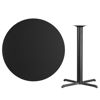 42'' Round Black Laminate Table Top with 33'' x 33'' Bar Height Table Base XU-RD-42-BLKTB-T3333B-GG