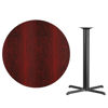 42'' Round Mahogany Laminate Table Top with 33'' x 33'' Bar Height Table Base XU-RD-42-MAHTB-T3333B-GG