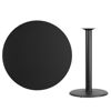42'' Round Black Laminate Table Top with 24'' Round Bar Height Table Base XU-RD-42-BLKTB-TR24B-GG