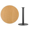 42'' Round Natural Laminate Table Top with 24'' Round Bar Height Table Base XU-RD-42-NATTB-TR24B-GG