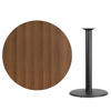 42'' Round Walnut Laminate Table Top with 24'' Round Bar Height Table Base XU-RD-42-WALTB-TR24B-GG