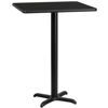 24'' Square Black Laminate Table Top with 22'' x 22'' Bar Height Table Base XU-BLKTB-2424-T2222B-GG