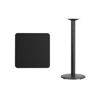 24'' Square Black Laminate Table Top with 18'' Round Bar Height Table Base XU-BLKTB-2424-TR18B-GG