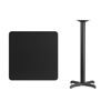 30'' Square Black Laminate Table Top with 22'' x 22'' Bar Height Table Base XU-BLKTB-3030-T2222B-GG