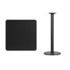 30'' Square Black Laminate Table Top with 18'' Round Bar Height Table Base XU-BLKTB-3030-TR18B-GG