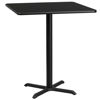 36'' Square Black Laminate Table Top with 30'' x 30'' Bar Height Table Base XU-BLKTB-3636-T3030B-GG