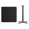 36'' Square Black Laminate Table Top with 30'' x 30'' Bar Height Table Base XU-BLKTB-3636-T3030B-GG