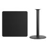 36'' Square Black Laminate Table Top with 24'' Round Bar Height Table Base XU-BLKTB-3636-TR24B-GG