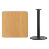 36'' Square Natural Laminate Table Top with 24'' Round Bar Height Table Base XU-NATTB-3636-TR24B-GG