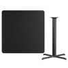 42'' Square Black Laminate Table Top with 33'' x 33'' Bar Height Table Base XU-BLKTB-4242-T3333B-GG