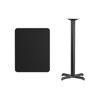 24'' x 30'' Rectangular Black Laminate Table Top with 22'' x 22'' Bar Height Table Base XU-BLKTB-2430-T2222B-GG