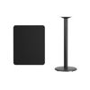 24'' x 30'' Rectangular Black Laminate Table Top with 18'' Round Bar Height Table Base XU-BLKTB-2430-TR18B-GG