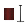 24'' x 30'' Rectangular Mahogany Laminate Table Top with 18'' Round Bar Height Table Base XU-MAHTB-2430-TR18B-GG