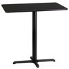 24'' x 42'' Rectangular Black Laminate Table Top with 23.5'' x 29.5'' Bar Height Table Base XU-BLKTB-2442-T2230B-GG