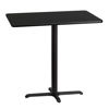 30'' x 42'' Rectangular Black Laminate Table Top with 23.5'' x 29.5'' Bar Height Table Base XU-BLKTB-3042-T2230B-GG