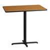 30'' x 42'' Rectangular Natural Laminate Table Top with 23.5'' x 29.5'' Bar Height Table Base XU-NATTB-3042-T2230B-GG