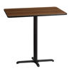 30'' x 42'' Rectangular Walnut Laminate Table Top with 23.5'' x 29.5'' Bar Height Table Base XU-WALTB-3042-T2230B-GG