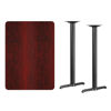 30'' x 42'' Rectangular Mahogany Laminate Table Top with 5'' x 22'' Bar Height Table Bases XU-MAHTB-3042-T0522B-GG