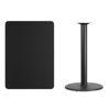 30'' x 42'' Rectangular Black Laminate Table Top with 24'' Round Bar Height Table Base XU-BLKTB-3042-TR24B-GG